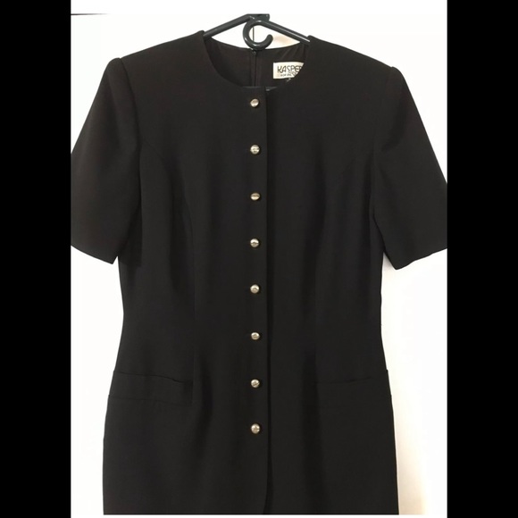 Kasper A.S.L. Midi Suit Dress size 8 Logo Buttons🌟1 Piece workwear classy - Picture 6 of 11